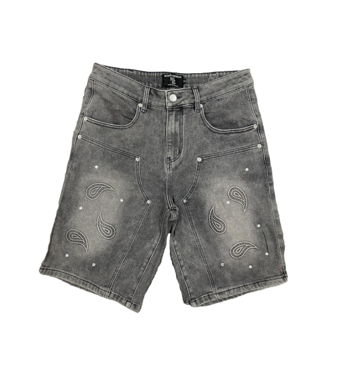 ‘Paisley’ Denim Grey Shorts