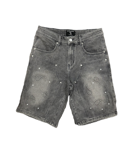 ‘Paisley’ Denim Grey Shorts